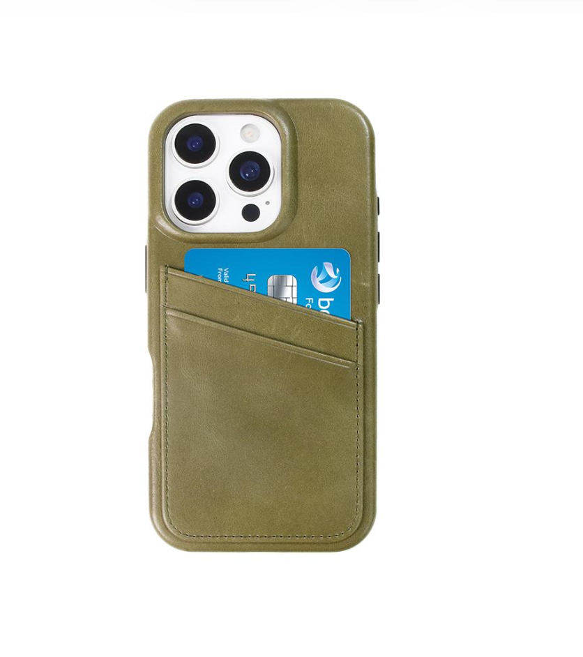 Minimalist Leather Phone Case with Card Holder Pocket